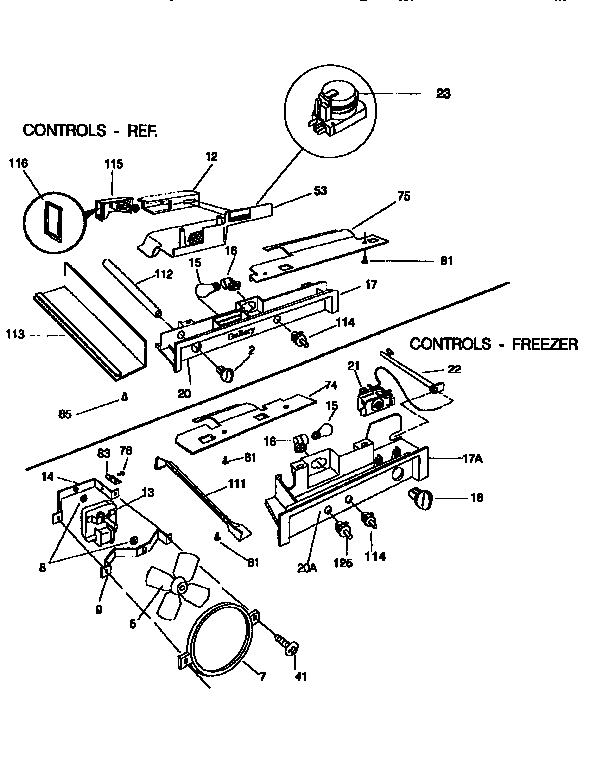 Frigidaire FRS26XGCD0 controls diagram