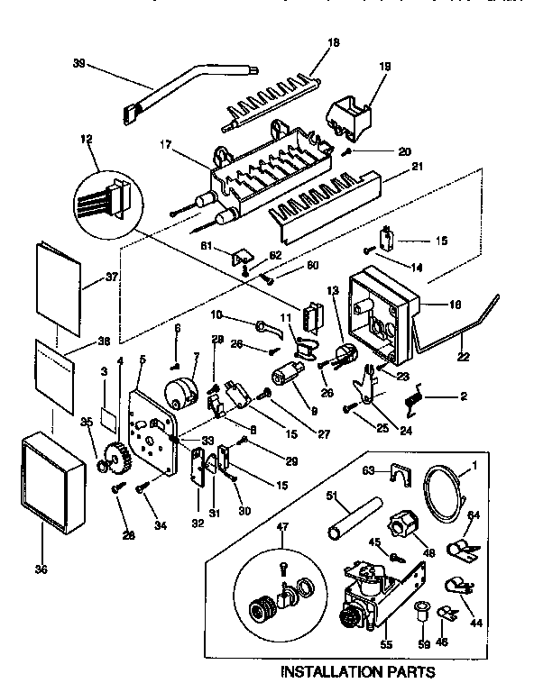 Frigidaire FRS26XGCD0 ice maker diagram