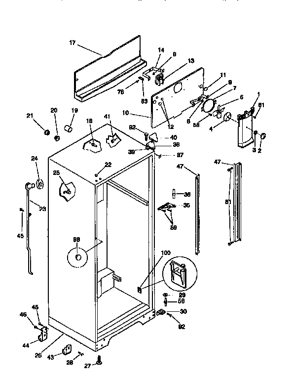 Frigidaire FRT21NNCD0 cabinet diagram
