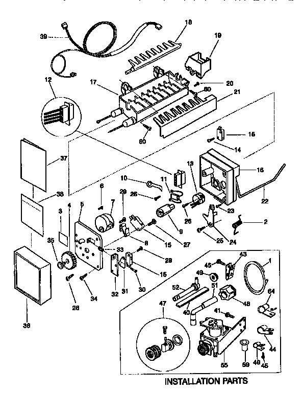 Frigidaire FRT21NNCD0 ice maker diagram