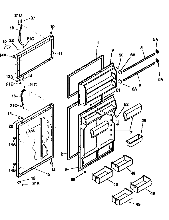 Frigidaire FRT21TNCD0 door diagram