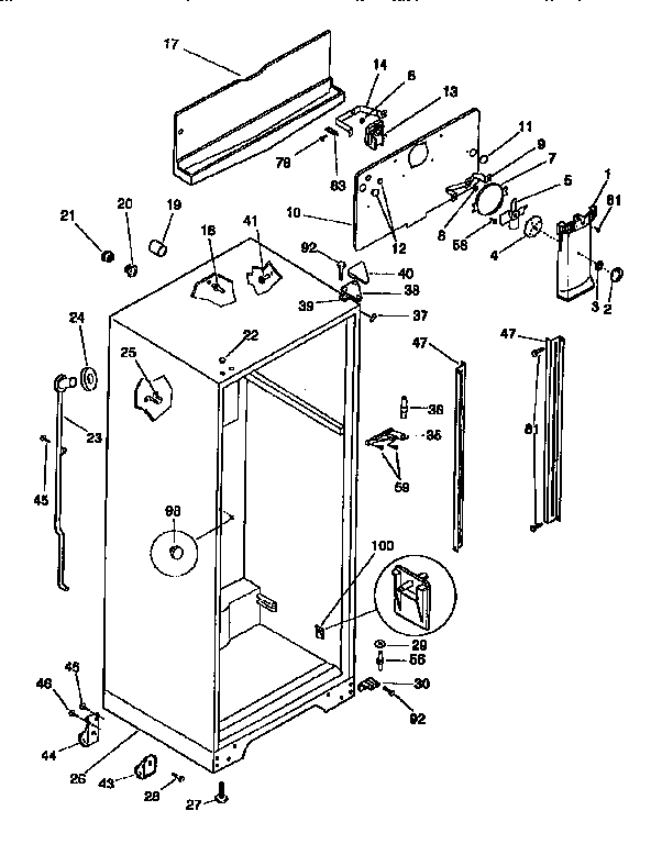 Frigidaire FRT21TNCD0 cabinet diagram