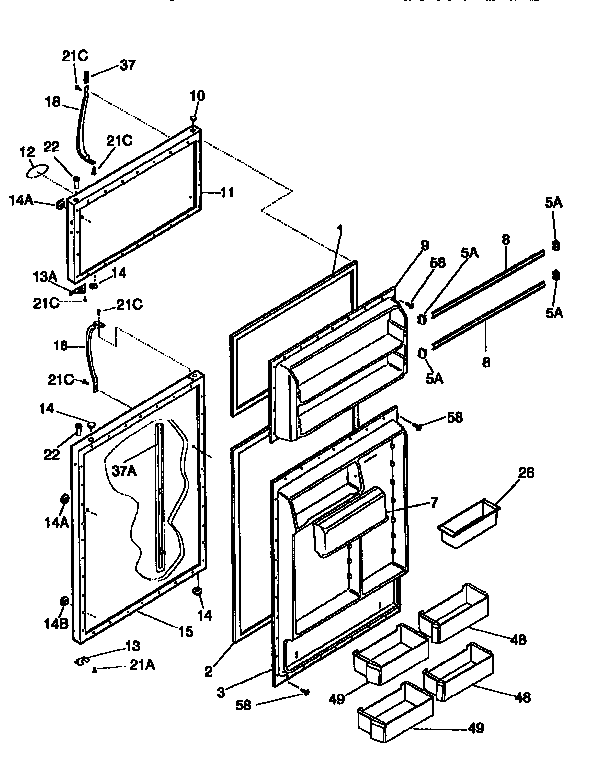 Frigidaire FRT18NNCD1 door diagram
