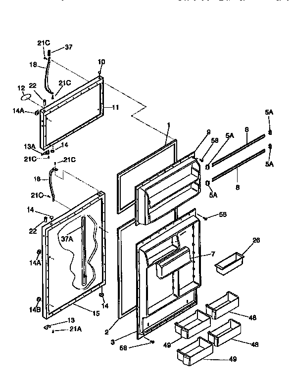 Frigidaire FRT18NNCD2 door diagram