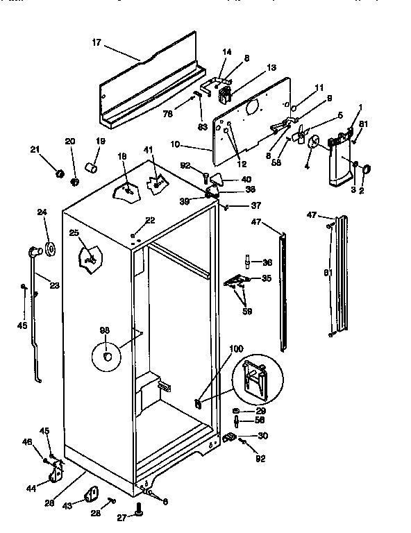 Frigidaire FRT21NNCD2 cabinet diagram