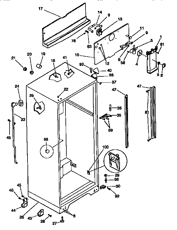 Frigidaire FRT21NNCD3 cabinet diagram