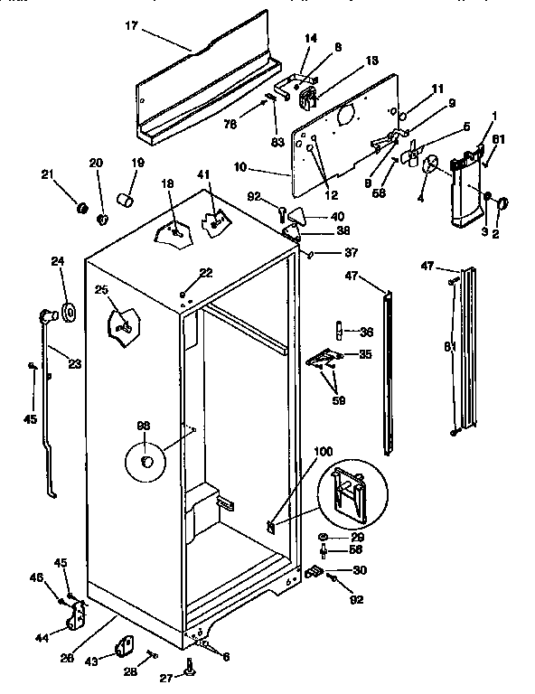 Frigidaire FRT21TN0D3 cabinet diagram