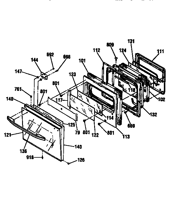 Kenmore 91148465690 door section diagram
