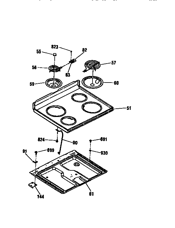 Kenmore 91194465690 main top section diagram