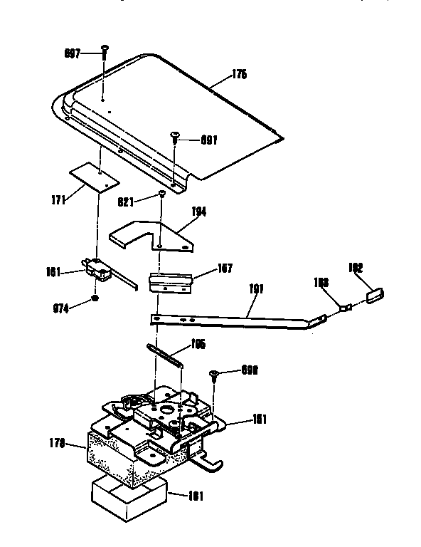 Kenmore 91194465690 door lock section diagram