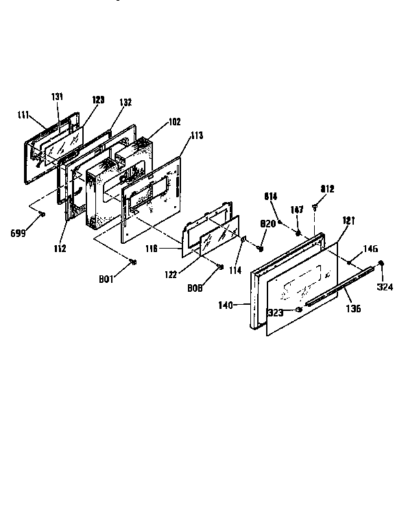 Kenmore 91194465690 door section 93451590 only diagram