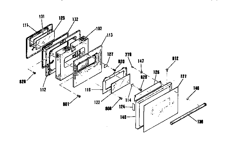 Kenmore 91136759590 door section diagram