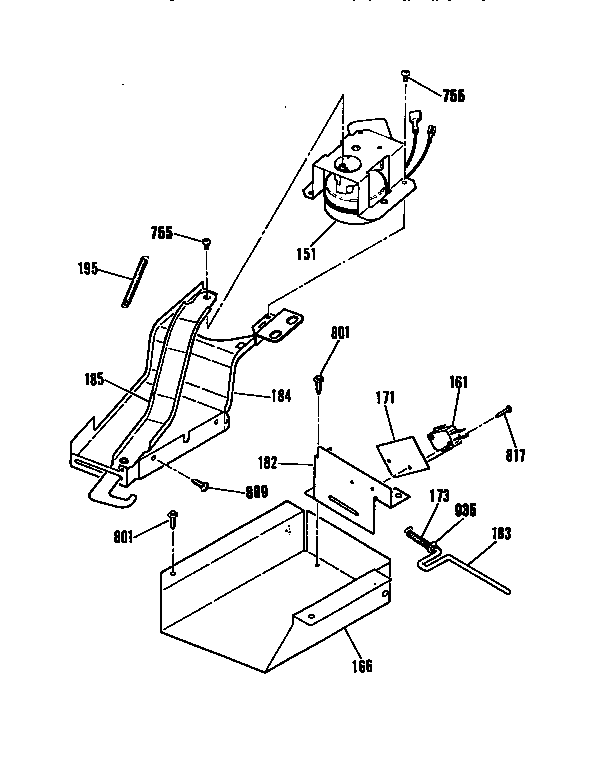 Kenmore 91136759590 door lock section diagram