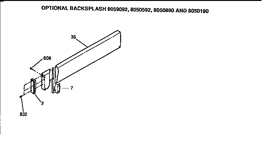 Kenmore 91136759590 optional backsplash diagram