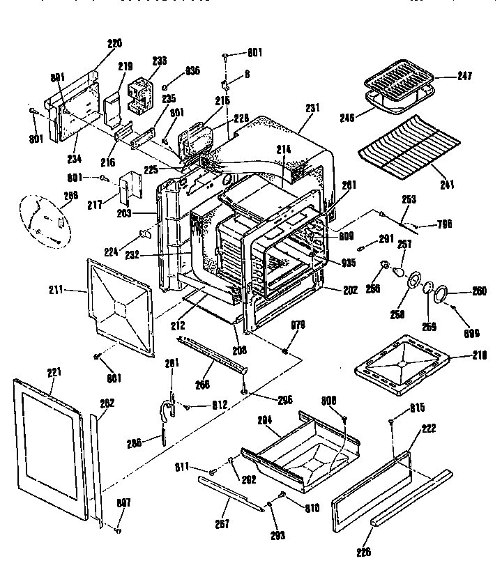Kenmore 91136759590 body section diagram