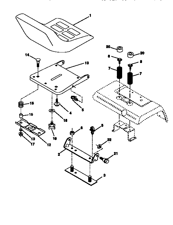 Craftsman 917251523 seat assembly diagram