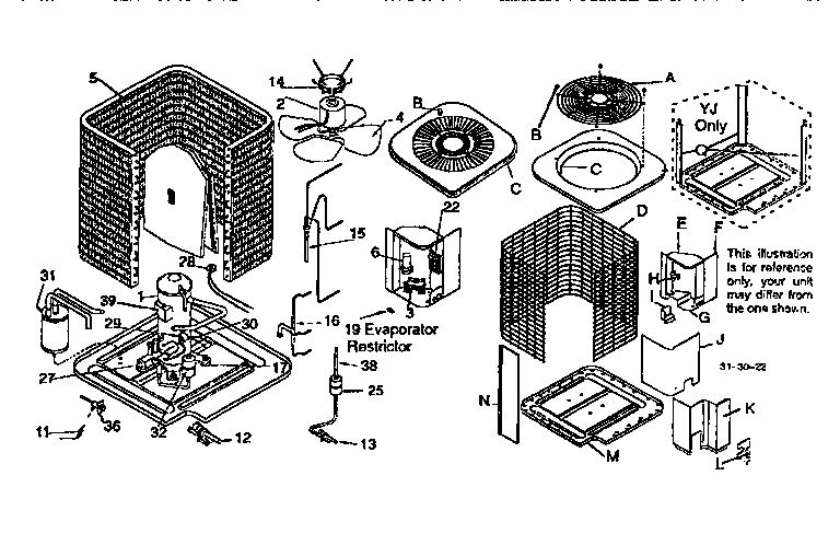 ICP CH5536VKC1 unit parts diagram