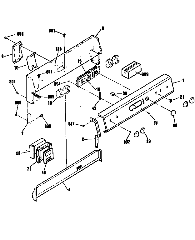 Kenmore 91195368592 backguard section diagram