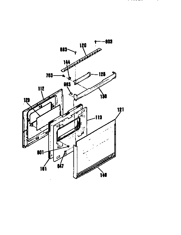 Kenmore 9113022992 door section diagram