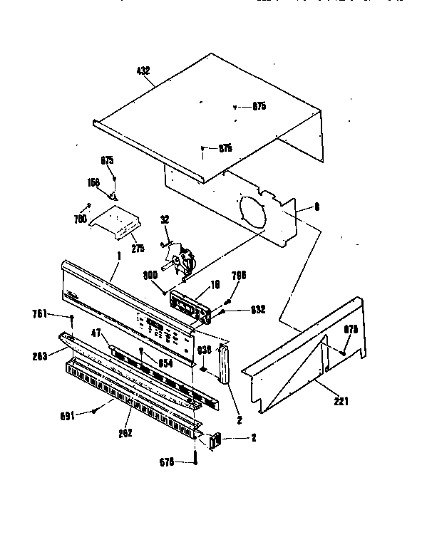 Kenmore 91147169690 control section diagram