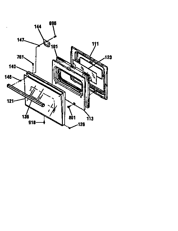 Kenmore 91147169690 door section diagram