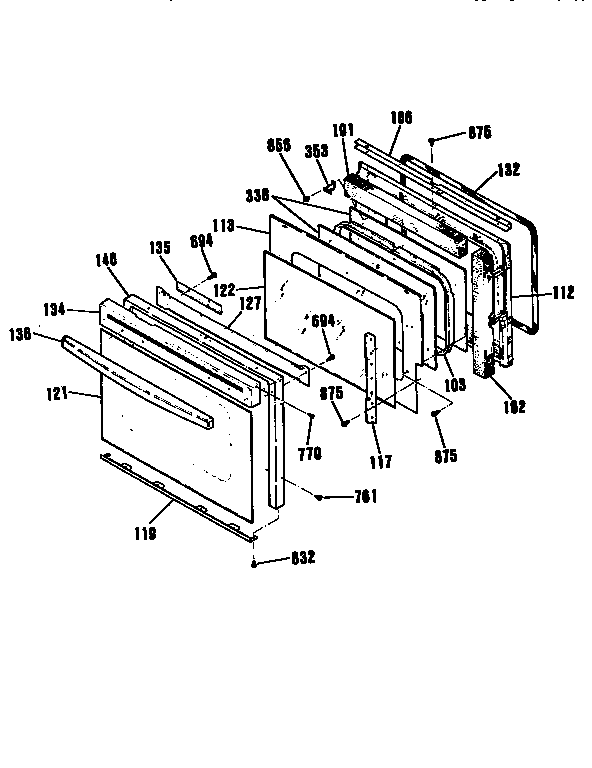 Kenmore 91141059590 door section diagram
