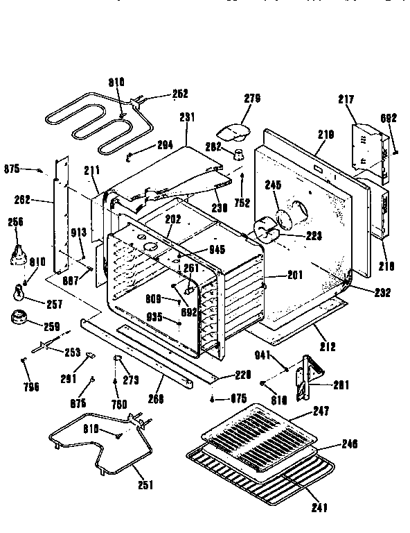 Kenmore 91141059590 body section diagram