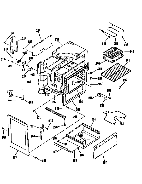 Kenmore 9116282190 body section diagram