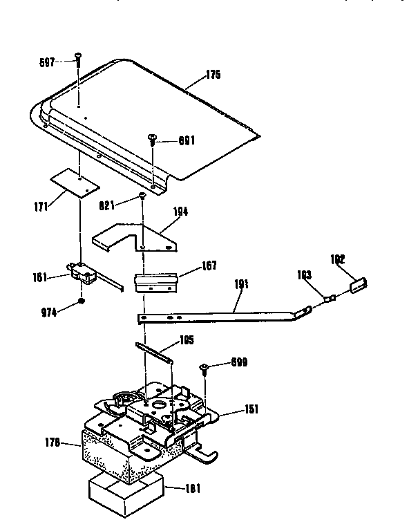 Kenmore 91194371690 door lock section diagram