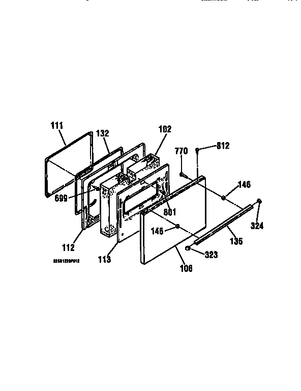 Kenmore 91194371690 door section diagram