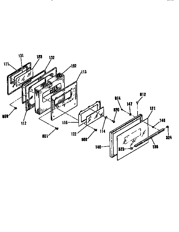 Kenmore 91194371690 door section diagram