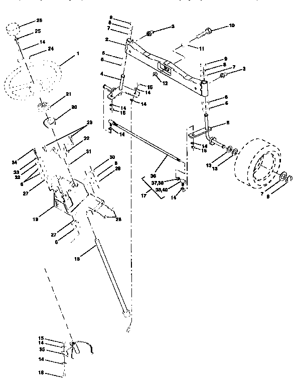 Craftsman 917251512 steering assembly diagram