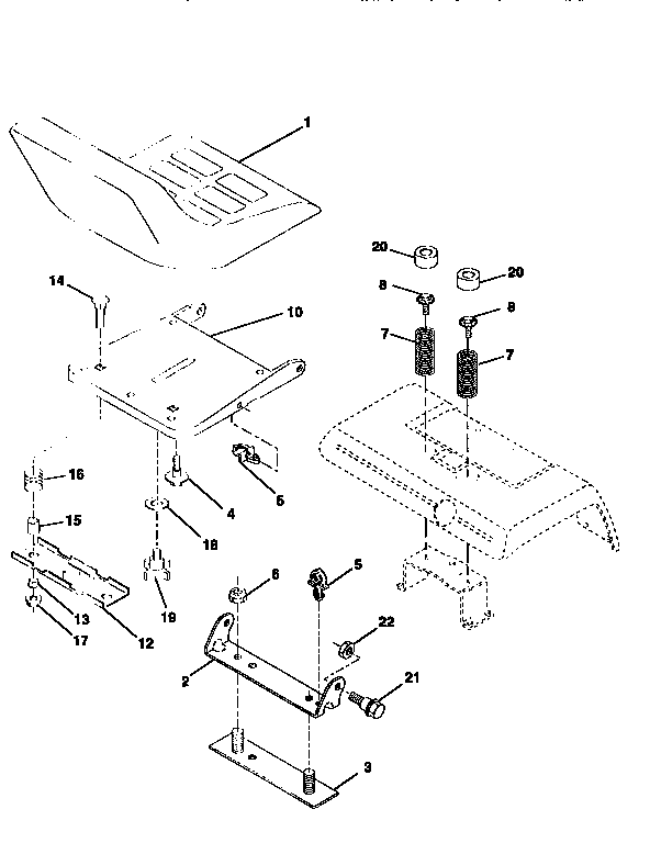 Craftsman 917251512 seat assembly diagram