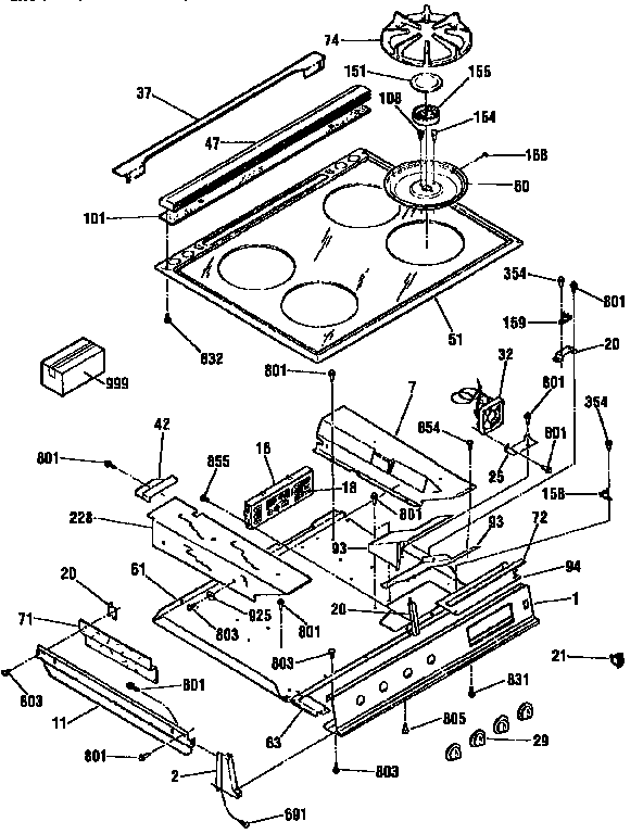 Kenmore 91136765690 main top section diagram