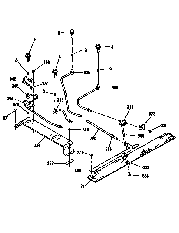 Kenmore 91136765690 top burner section diagram