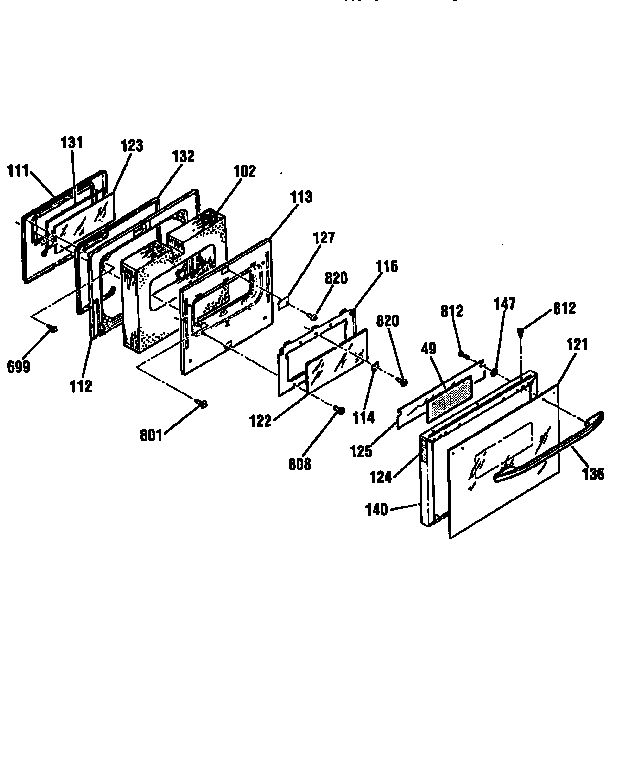Kenmore 91136765690 door section diagram