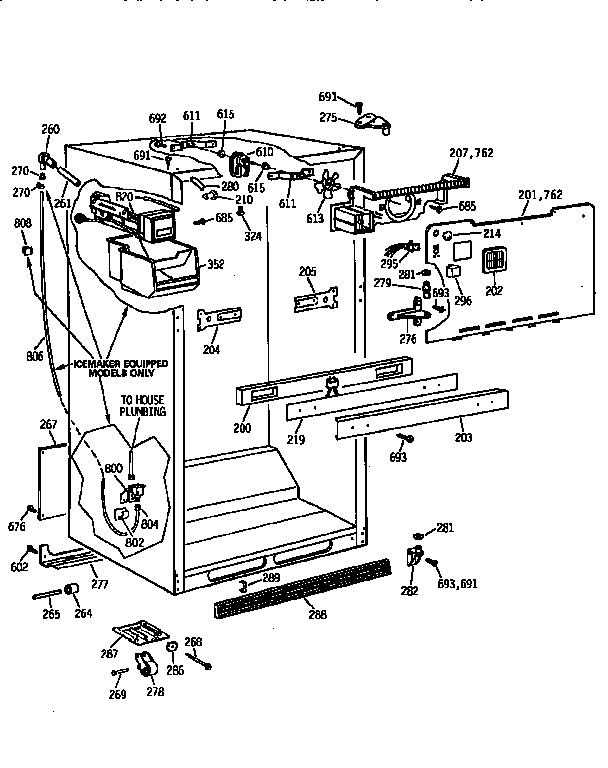 Kenmore 3639768511 cabinet diagram