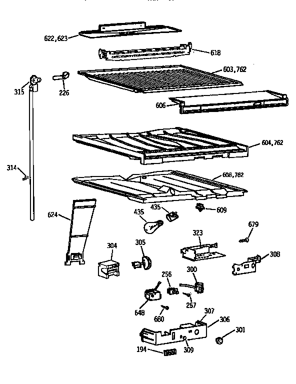 Kenmore 3639768511 compartment separator diagram