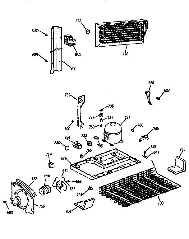Kenmore 3639768511 unit diagram