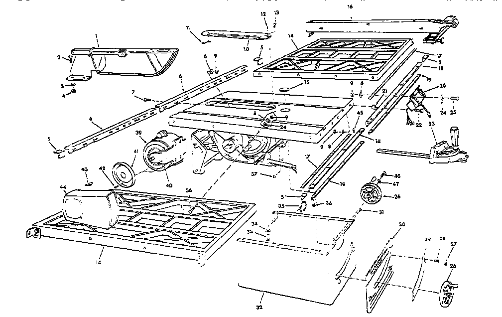 Craftsman 113298762 table saw assembly diagram
