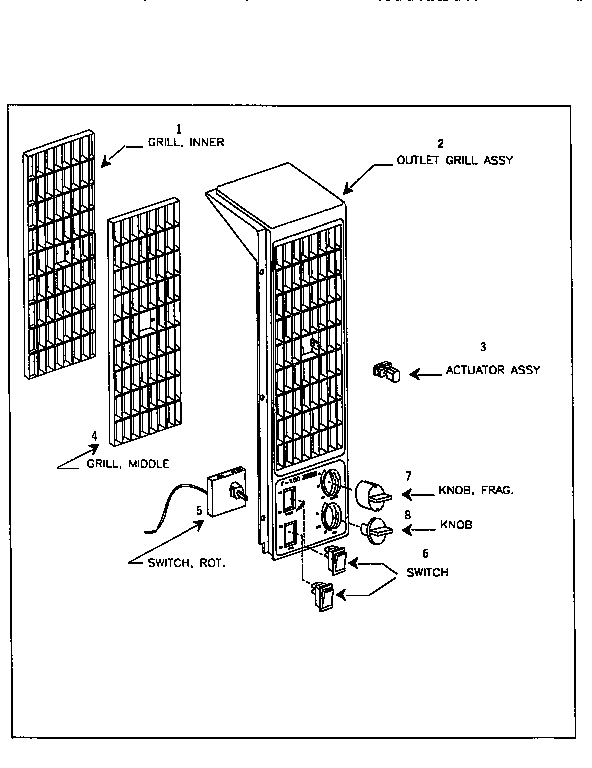 Bionaire F-250 control panel diagram