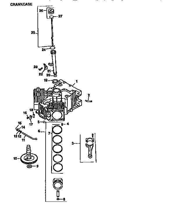 Craftsman 917251570 engine cv25s-69511 (71,501) diagram