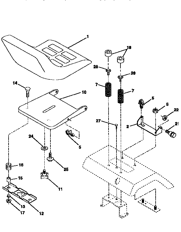 Craftsman 917256712 seat assembly diagram