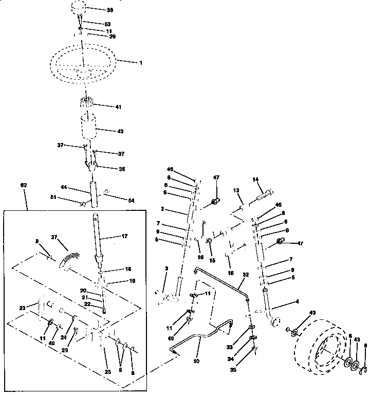 Craftsman 917256661 steering assembly diagram