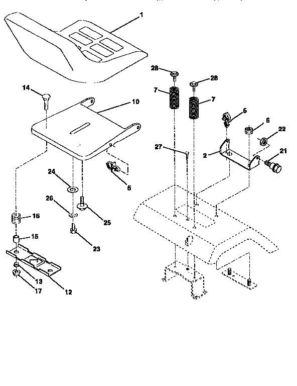 Craftsman 917256661 seat assembly diagram
