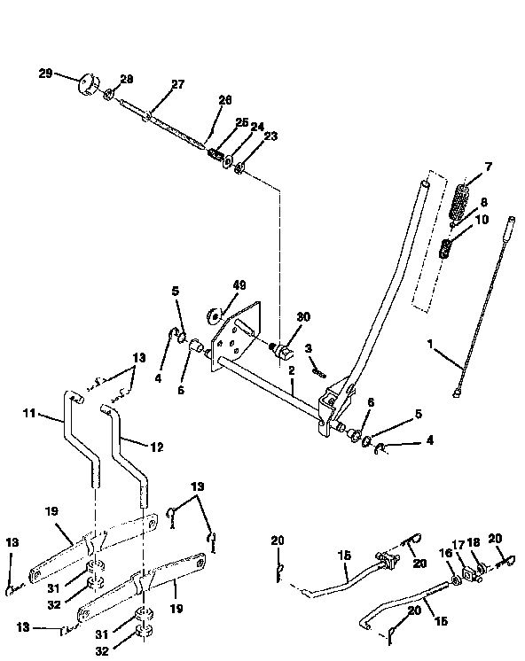 Craftsman 917256661 mower lift diagram