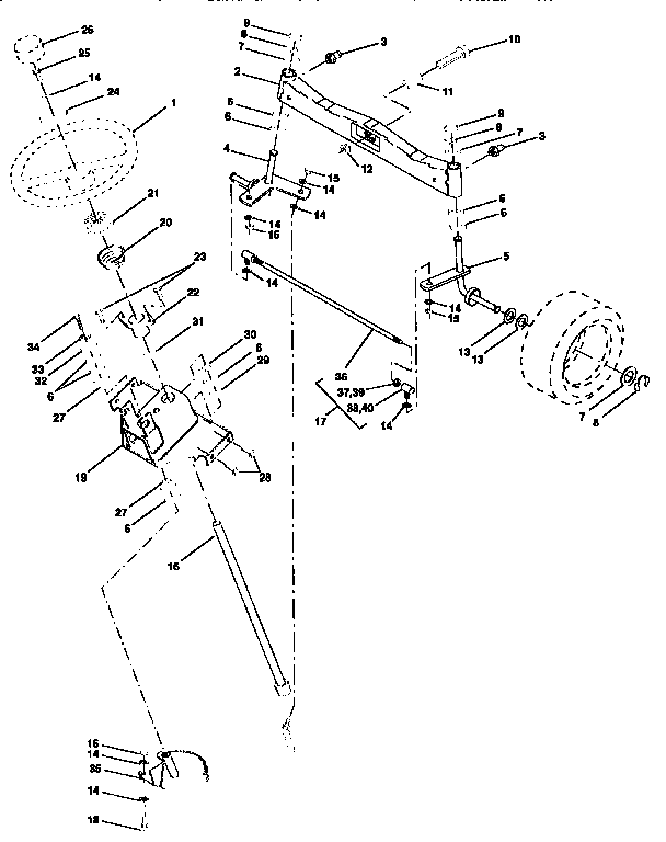 Craftsman 917251493 steering assembly diagram