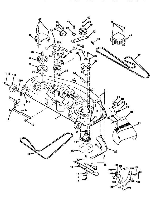 Craftsman 917251493 46" mower deck diagram