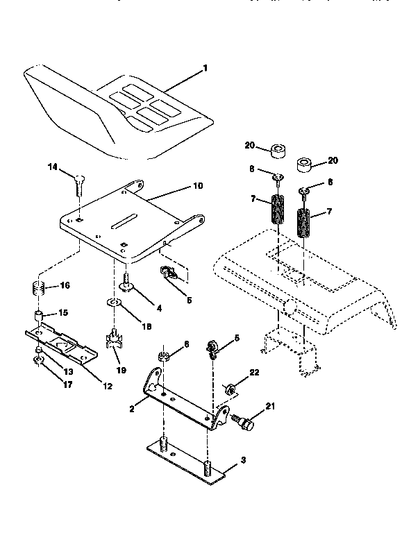 Craftsman 917251493 seat assembly diagram
