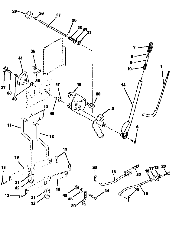 Craftsman 917251472 mower lift diagram